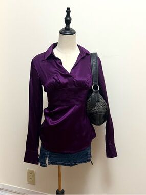 Silk tie back blouse size 2